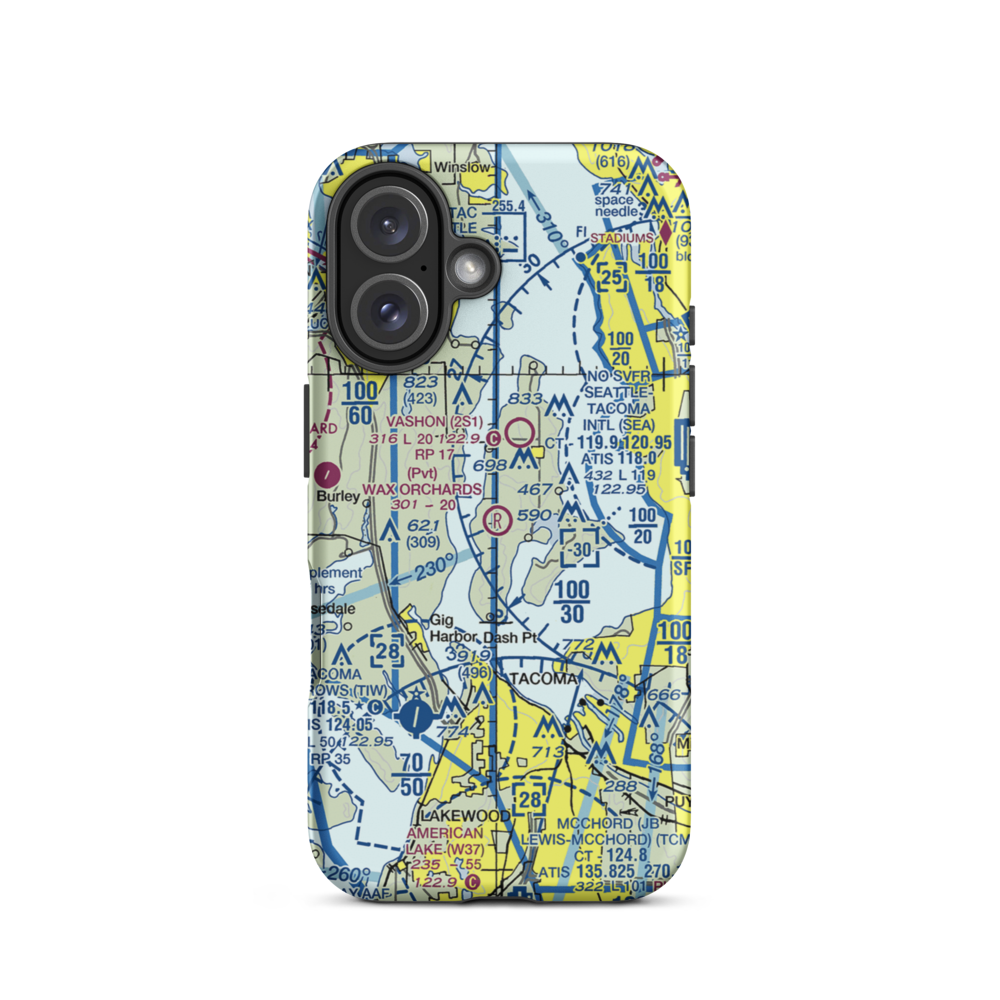 Wax Orchards Airport (WA69) VFR Sectional  Tough iPhone Case iPhone 16 model shown