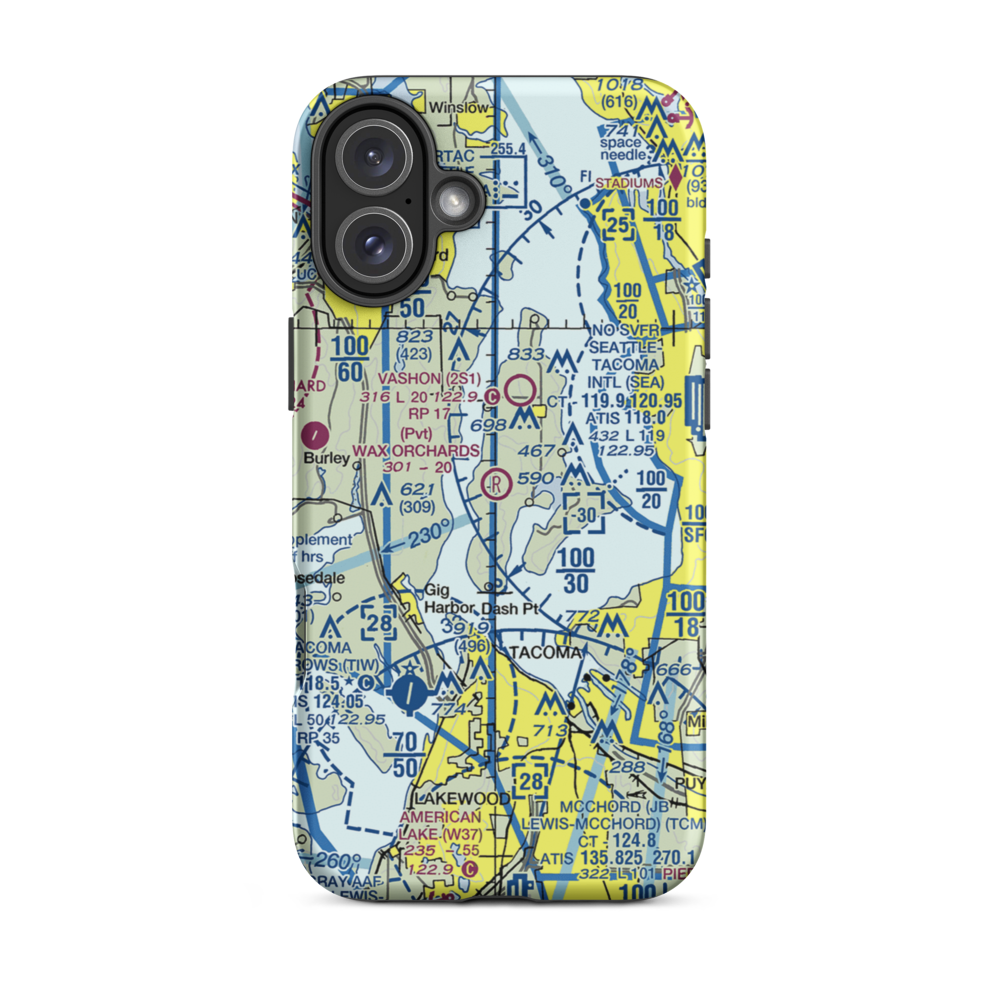 Wax Orchards Airport (WA69) VFR Sectional  Tough iPhone Case iPhone 16 Plus model shown