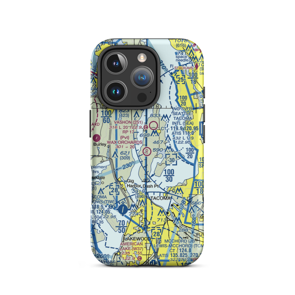 Wax Orchards Airport (WA69) VFR Sectional  Tough iPhone Case iPhone 16 Pro model shown