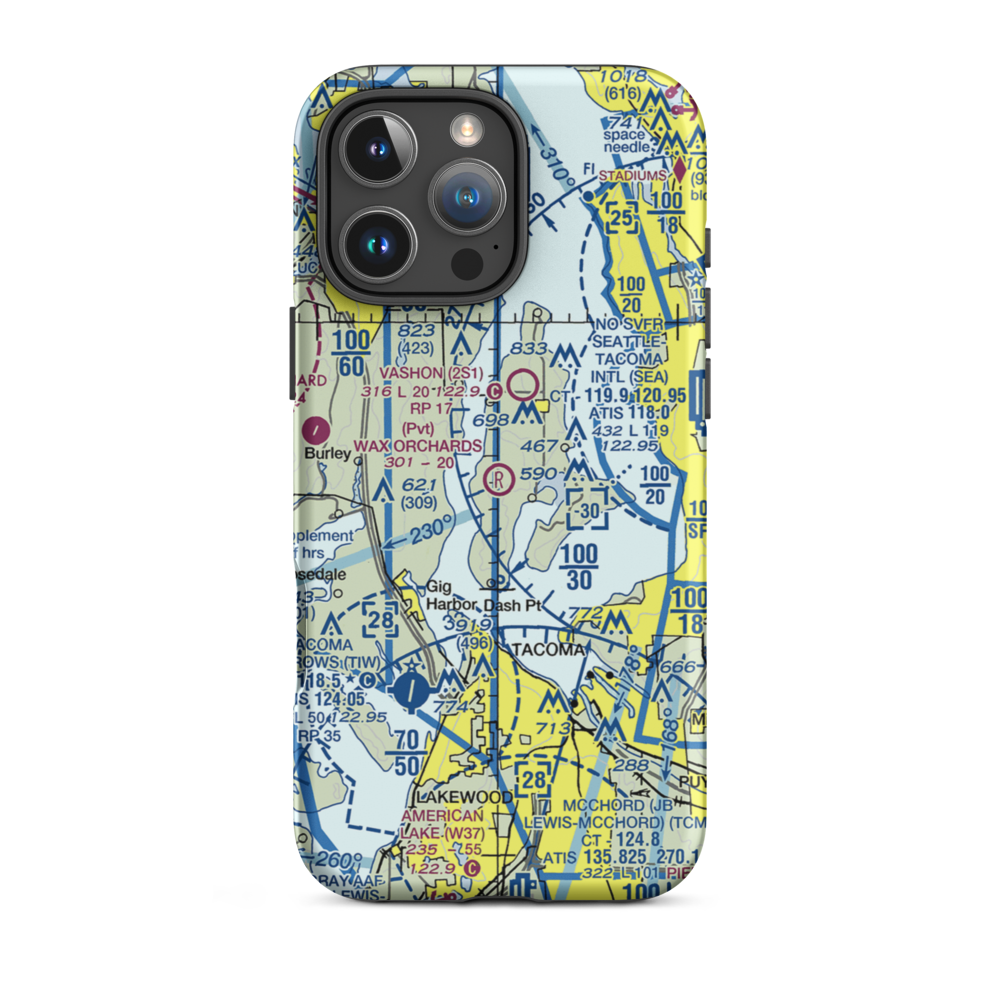 Wax Orchards Airport (WA69) VFR Sectional  Tough iPhone Case iPhone 16 Pro Max model shown