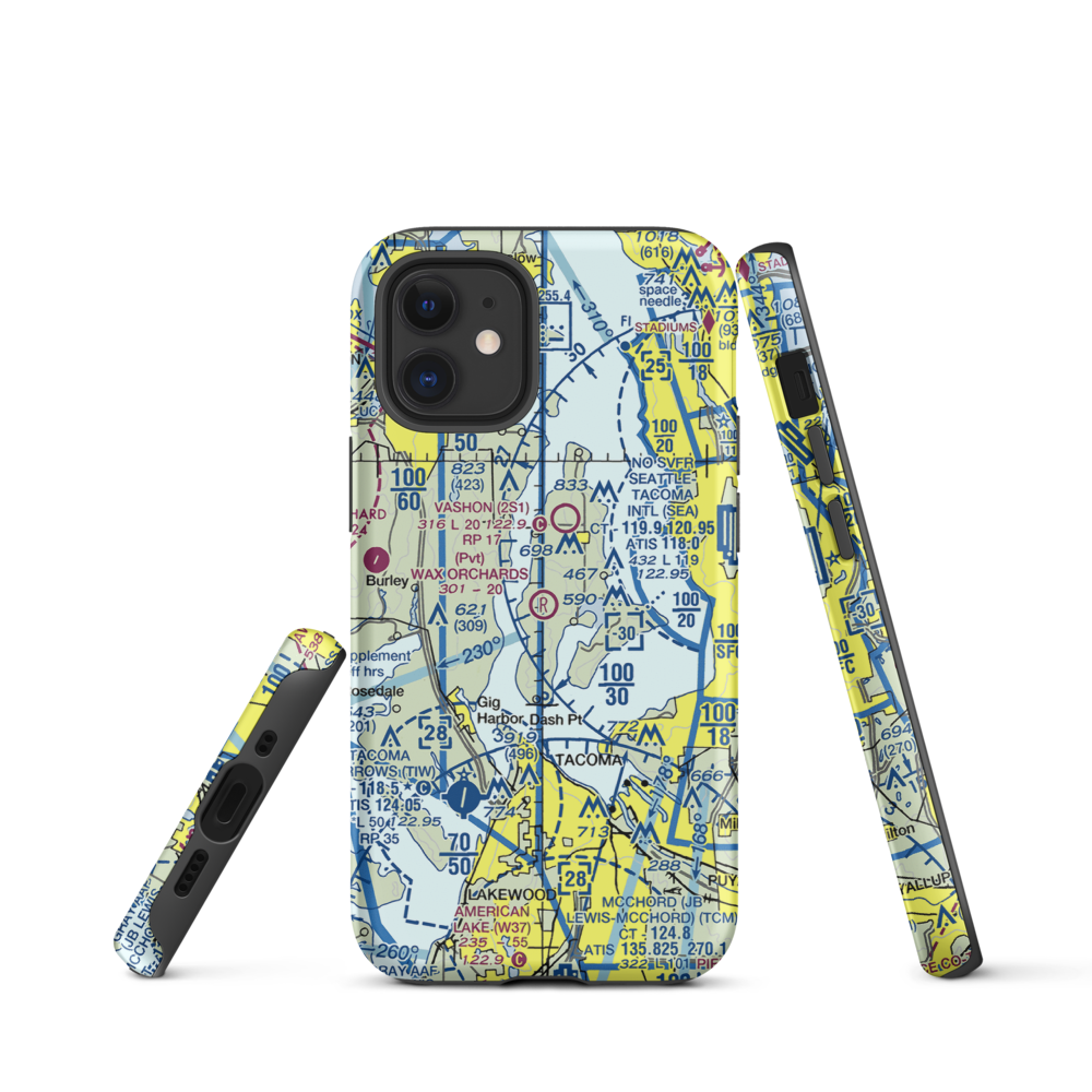 Wax Orchards Airport (WA69) VFR Sectional  Tough iPhone Case iPhone 12 mini model shown
