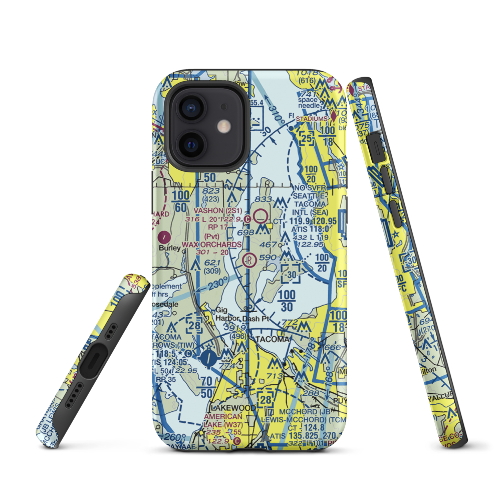 Wax Orchards Airport (WA69) VFR Sectional  Tough iPhone Case iPhone 12 model shown