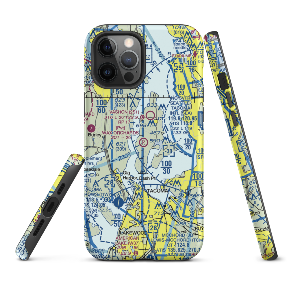 Wax Orchards Airport (WA69) VFR Sectional  Tough iPhone Case iPhone 12 Pro Max model shown