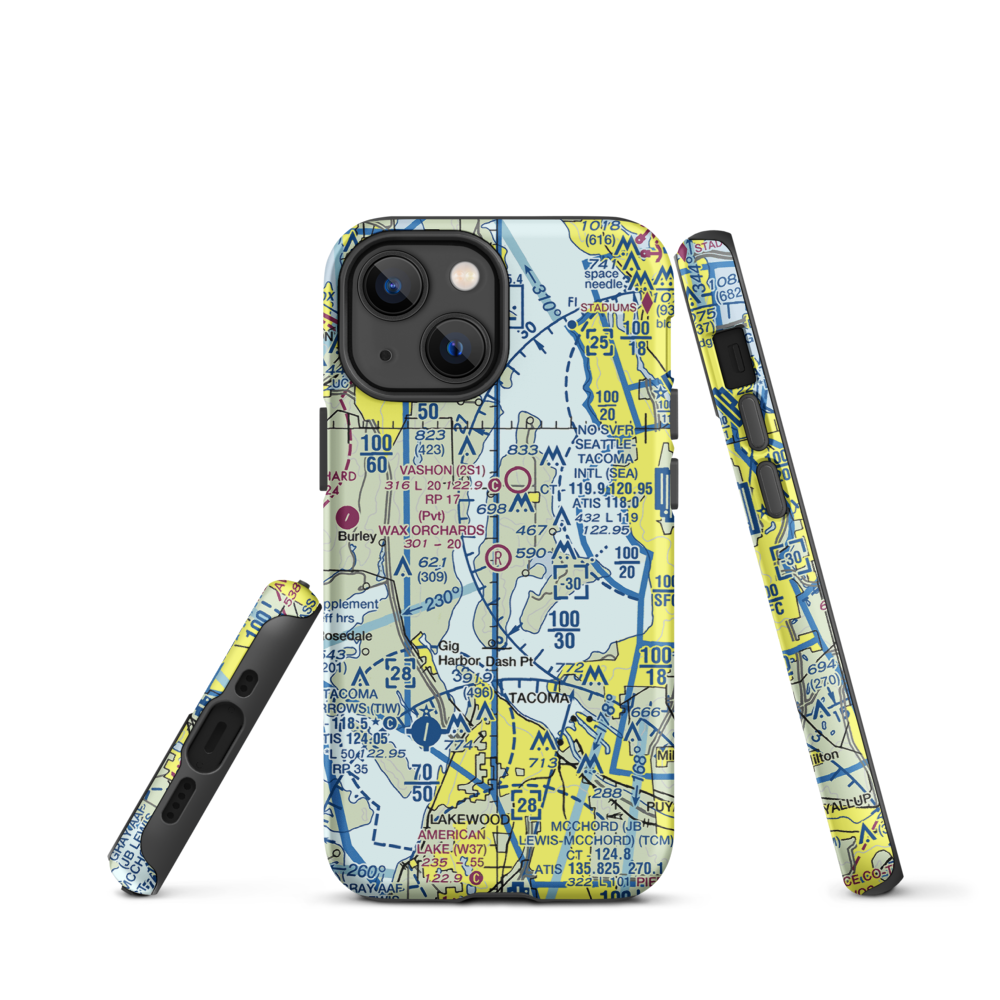 Wax Orchards Airport (WA69) VFR Sectional  Tough iPhone Case iPhone 13 mini model shown