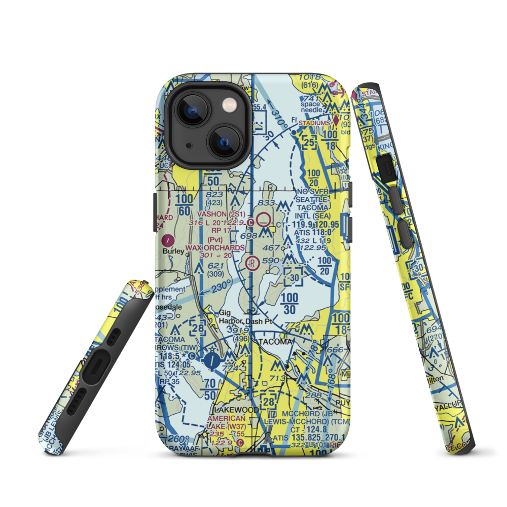 Wax Orchards Airport (WA69) VFR Sectional  Tough iPhone Case iPhone 13 model shown