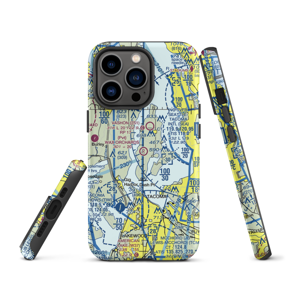 Wax Orchards Airport (WA69) VFR Sectional  Tough iPhone Case iPhone 13 Pro model shown
