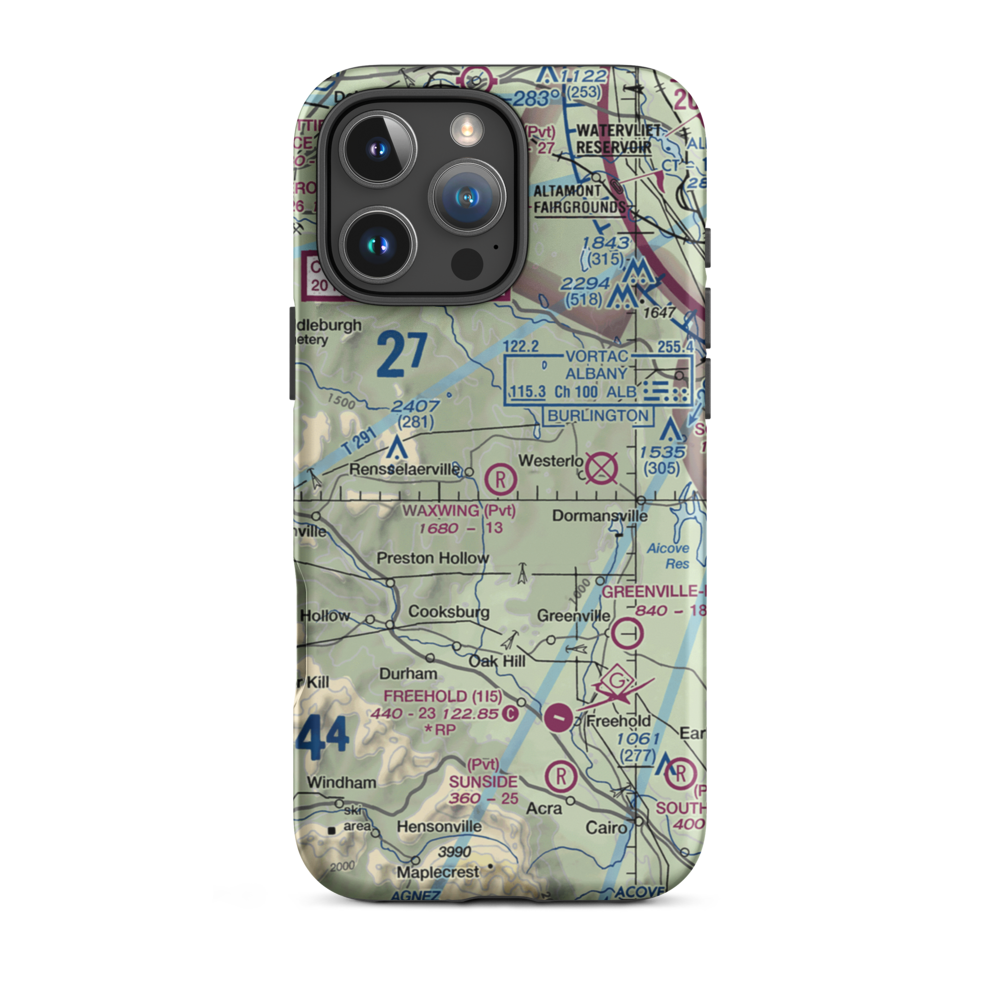 Waxwing Airport (NY86) VFR Sectional  Tough iPhone Case iPhone 16 Pro Max model shown