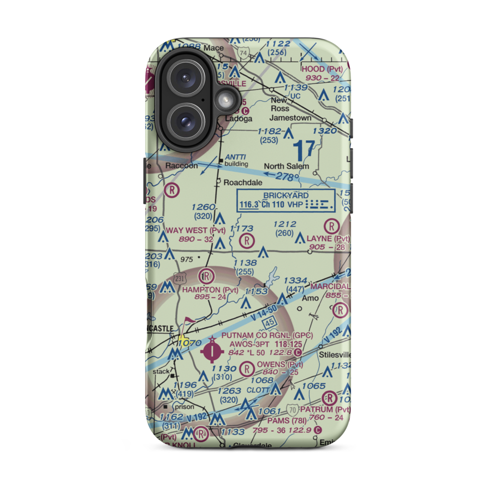Way West Airport (50II) VFR Sectional  Tough iPhone Case iPhone 16 Plus model shown