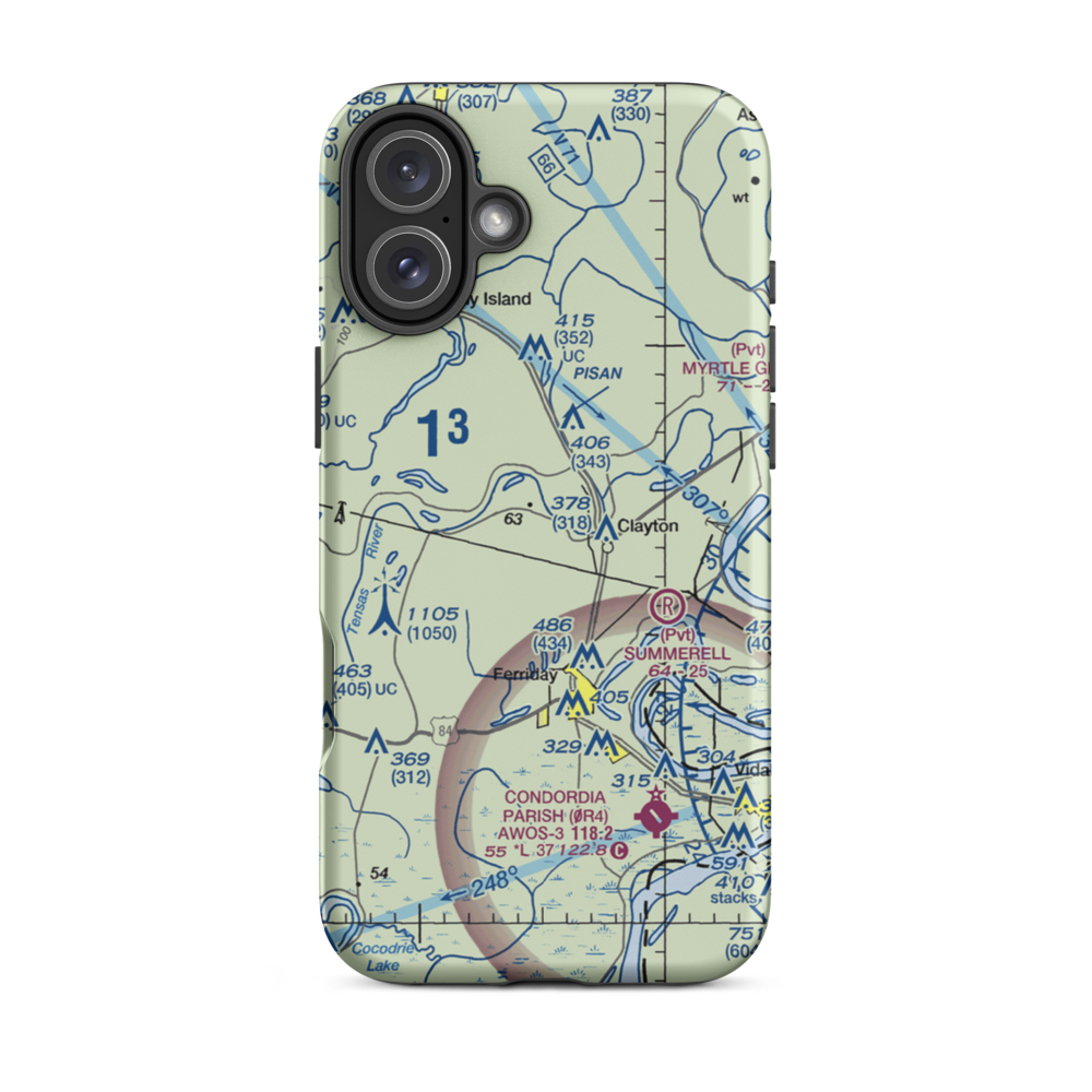 Wayne Brown Airport (37LA) VFR Sectional  Tough iPhone Case iPhone 16 Plus model shown