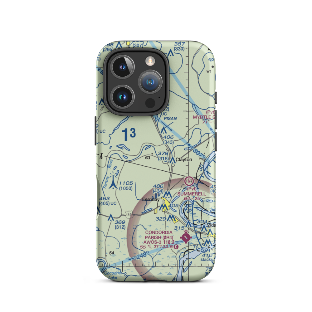 Wayne Brown Airport (37LA) VFR Sectional  Tough iPhone Case iPhone 16 Pro model shown
