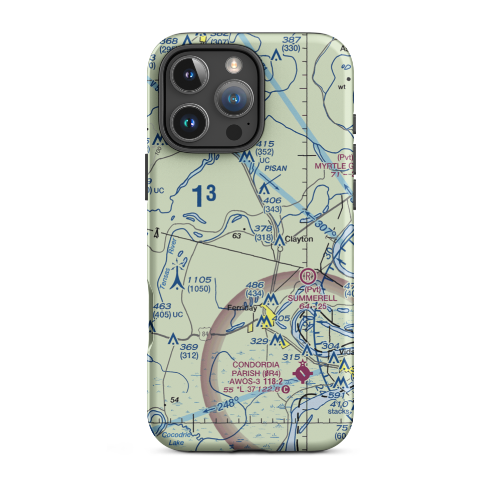 Wayne Brown Airport (37LA) VFR Sectional  Tough iPhone Case iPhone 16 Pro Max model shown
