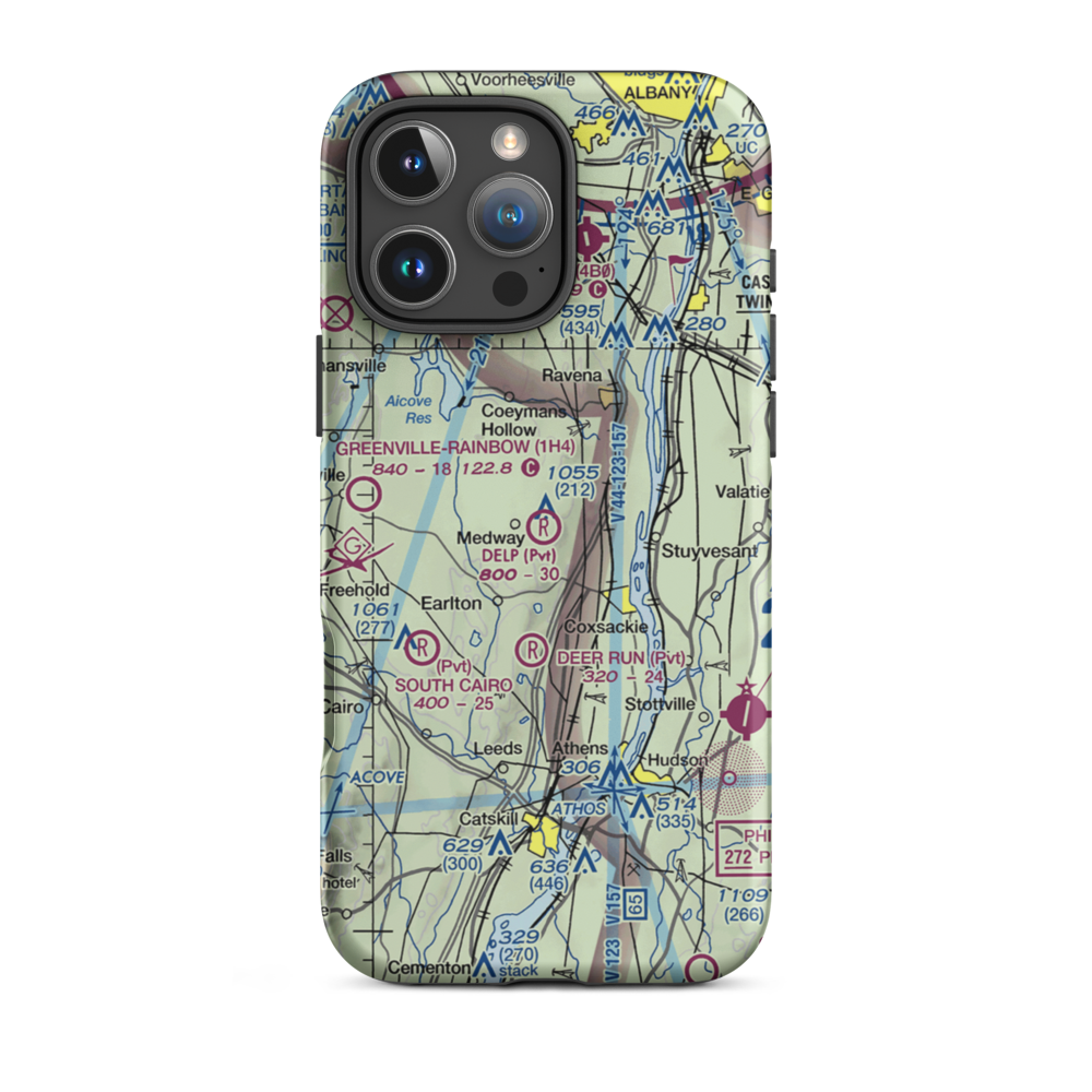 Wayne Delp Airport (33NY) VFR Sectional  Tough iPhone Case iPhone 16 Pro Max model shown