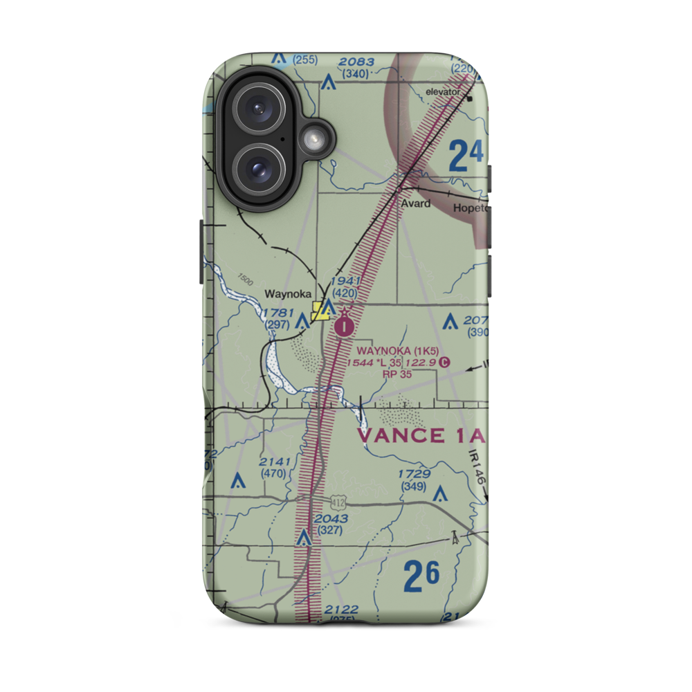 Waynoka Municipal Airport (1K5) VFR Sectional  Tough iPhone Case iPhone 16 Plus model shown