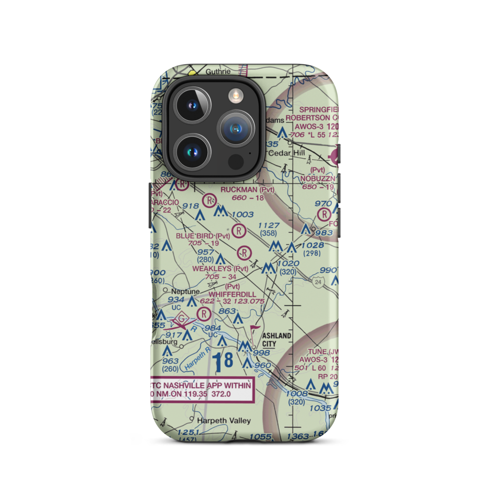 Weakleys Field (6TN1) VFR Sectional  Tough iPhone Case iPhone 16 Pro model shown