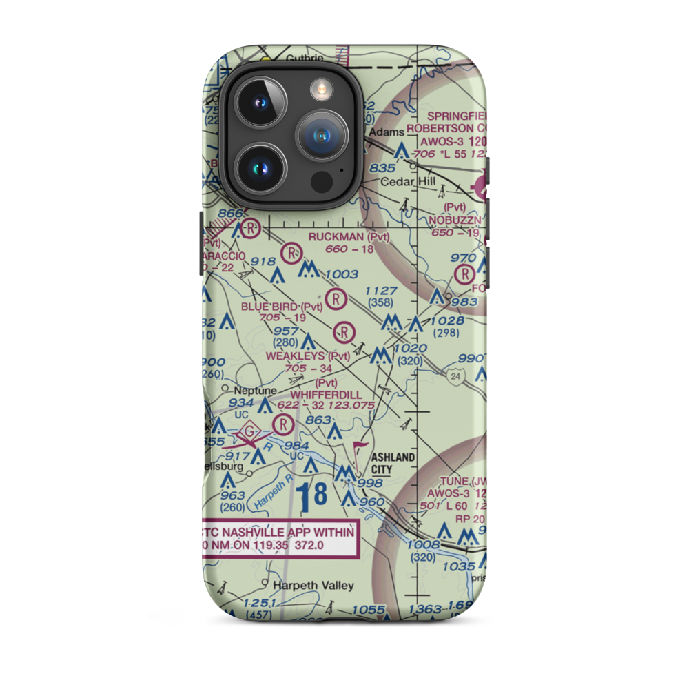 Weakleys Field (6TN1) VFR Sectional  Tough iPhone Case iPhone 16 Pro Max model shown