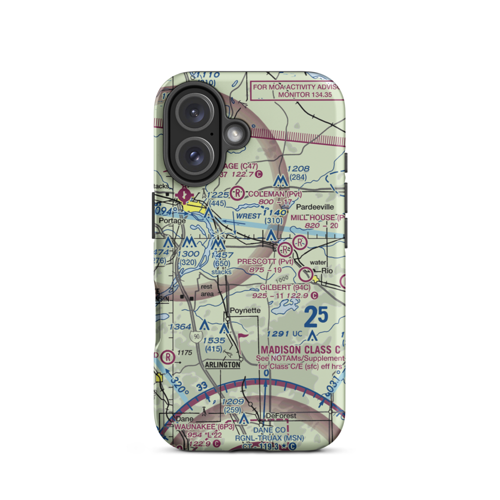 Weatherbee Field (7WI6) VFR Sectional  Tough iPhone Case iPhone 16 model shown