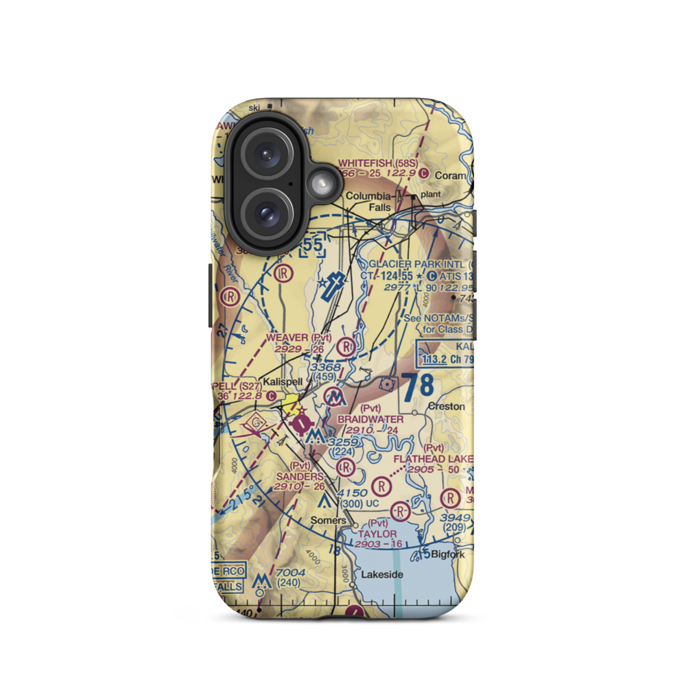 Weaver Airport (MT54) VFR Sectional  Tough iPhone Case iPhone 16 model shown