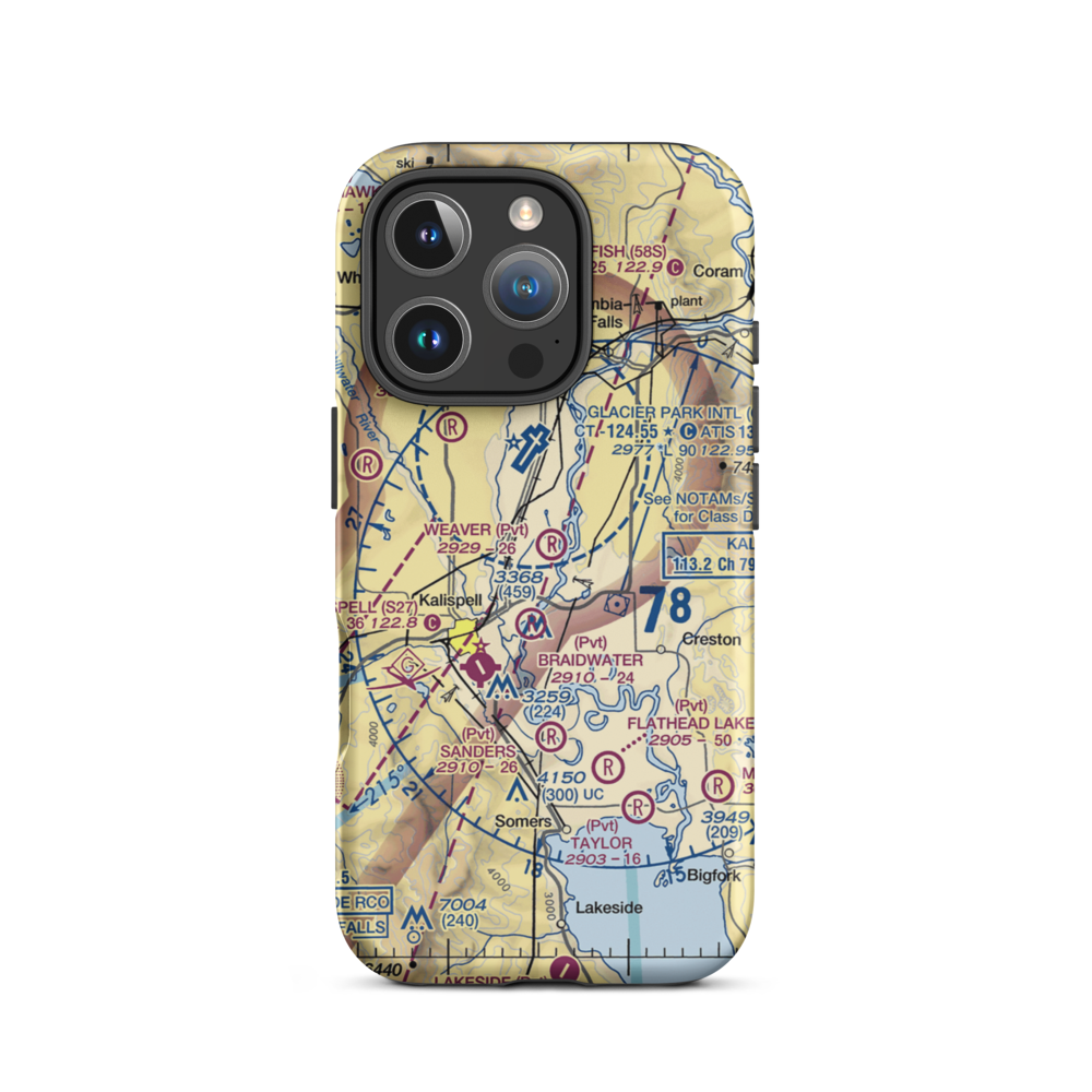 Weaver Airport (MT54) VFR Sectional  Tough iPhone Case iPhone 16 Pro model shown
