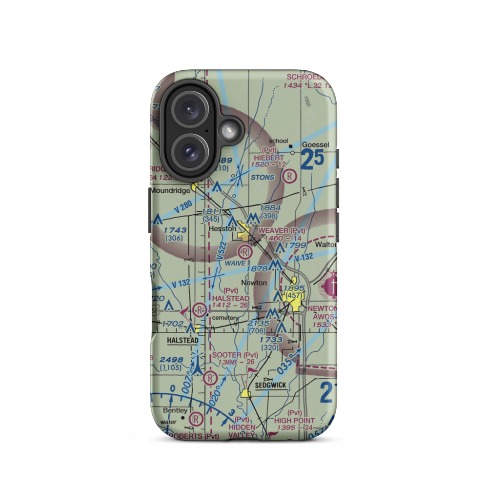 Weaver Ranch Airport (53KS) VFR Sectional  Tough iPhone Case iPhone 16 model shown