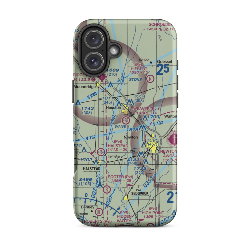 Weaver Ranch Airport (53KS) VFR Sectional  Tough iPhone Case iPhone 16 Plus model shown
