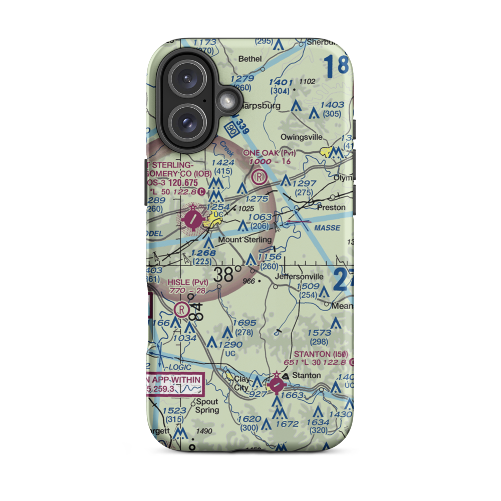 Weavers Run Airport (4KY5) VFR Sectional  Tough iPhone Case iPhone 16 Plus model shown