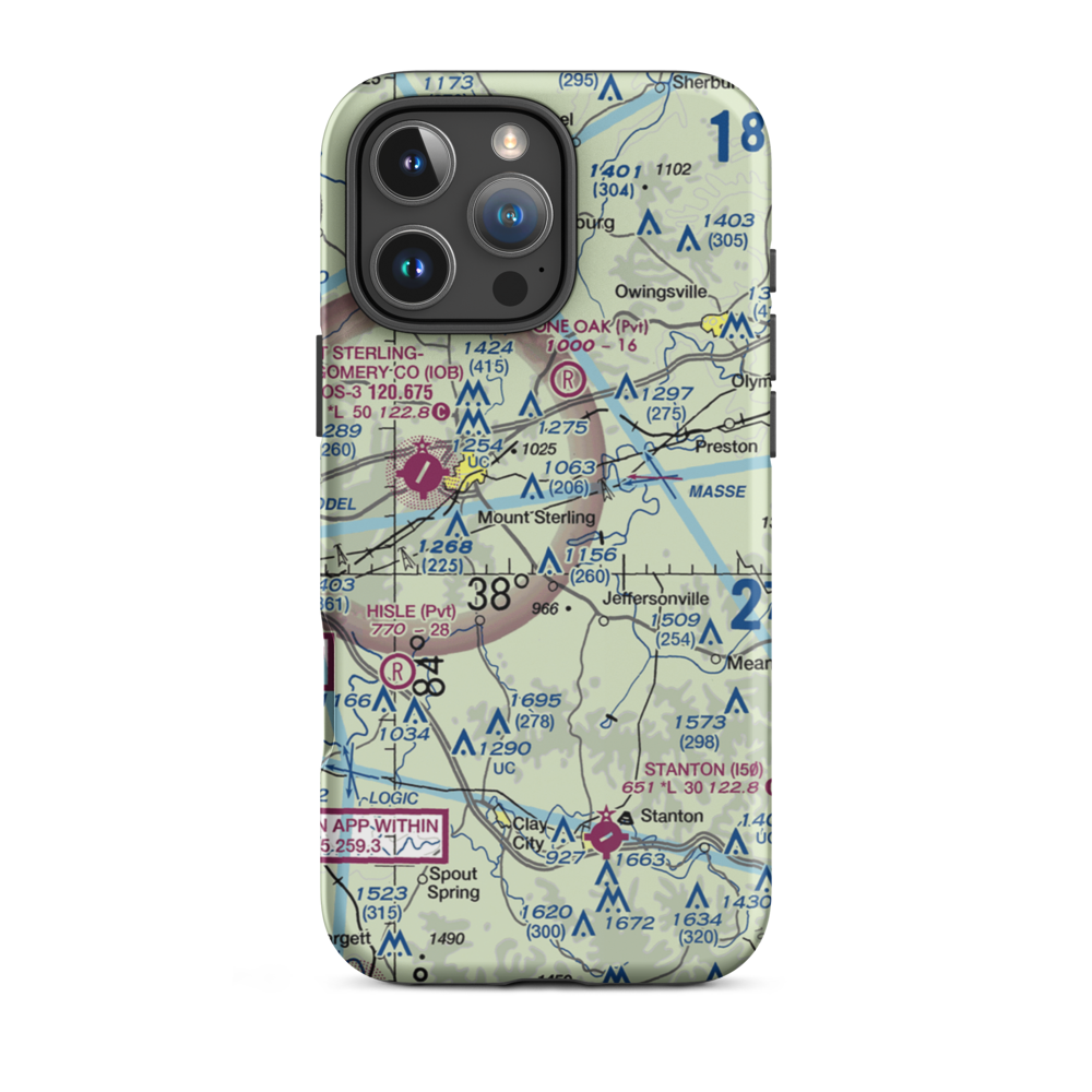 Weavers Run Airport (4KY5) VFR Sectional  Tough iPhone Case iPhone 16 Pro Max model shown