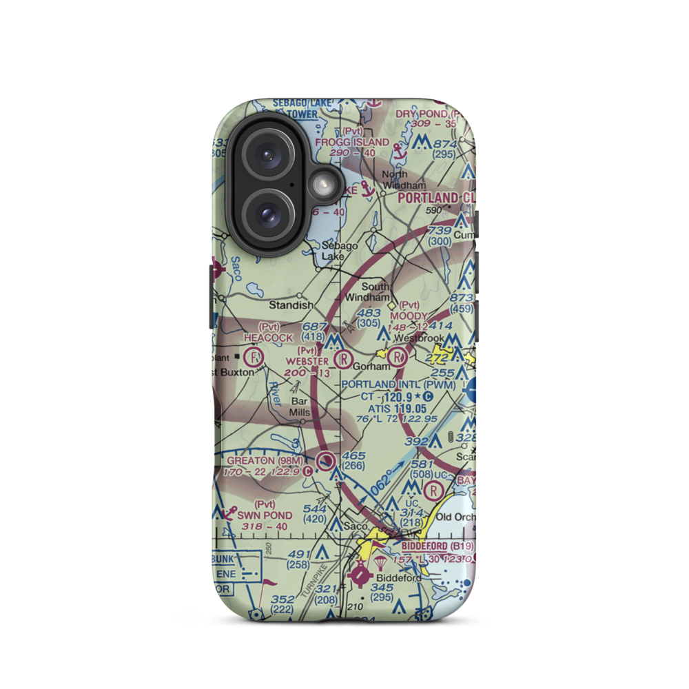 Webster Field (ME91) VFR Sectional  Tough iPhone Case iPhone 16 model shown