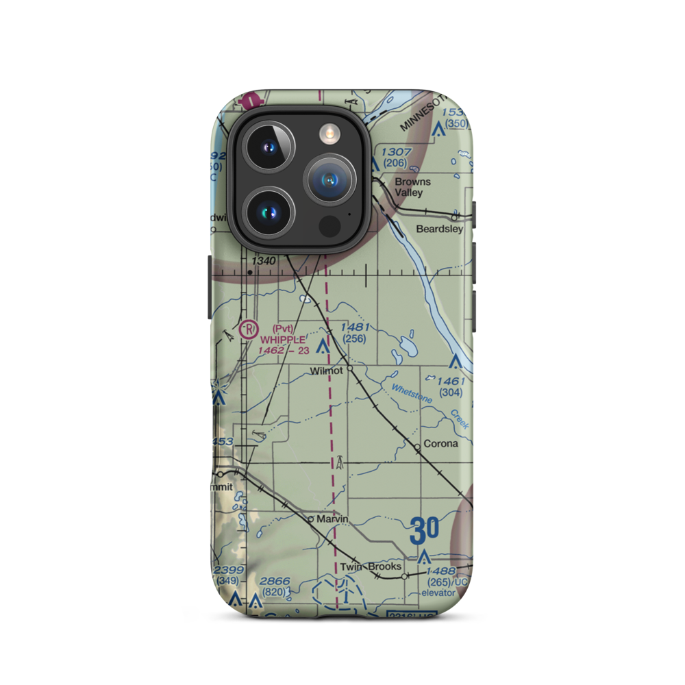 Webster-Eneboe Airstrip (SD82) VFR Sectional  Tough iPhone Case iPhone 16 Pro model shown
