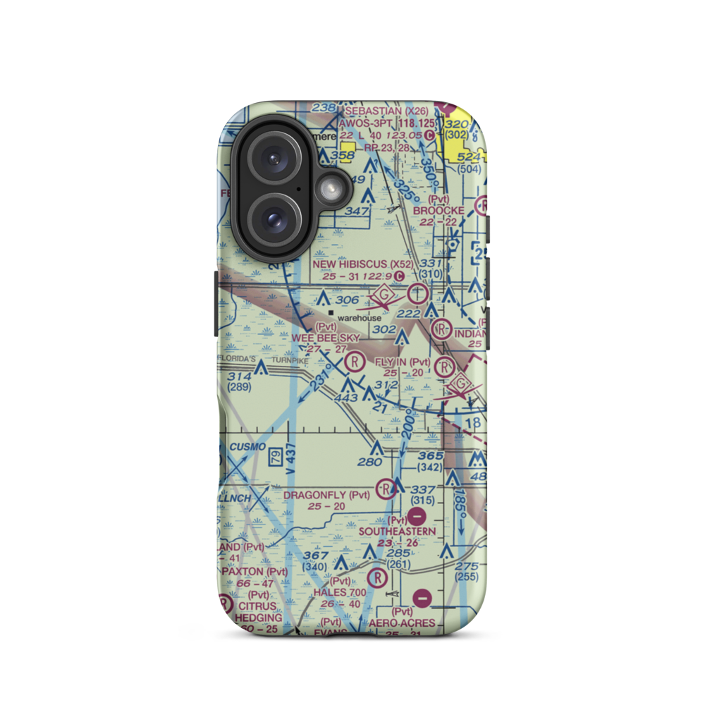Wee Bee Sky Ranch Airport (70FA) VFR Sectional  Tough iPhone Case iPhone 16 model shown