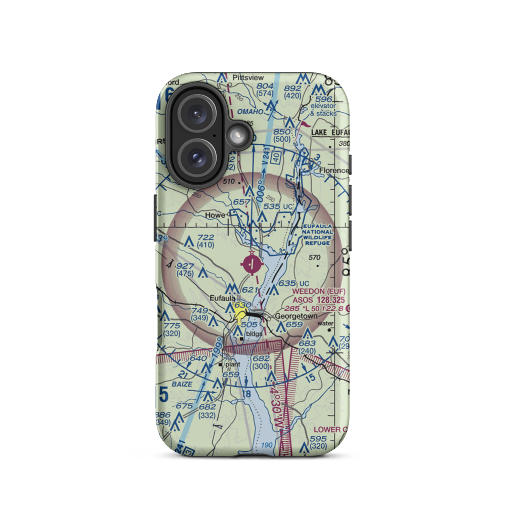 Weedon Field (EUF) VFR Sectional  Tough iPhone Case iPhone 16 model shown