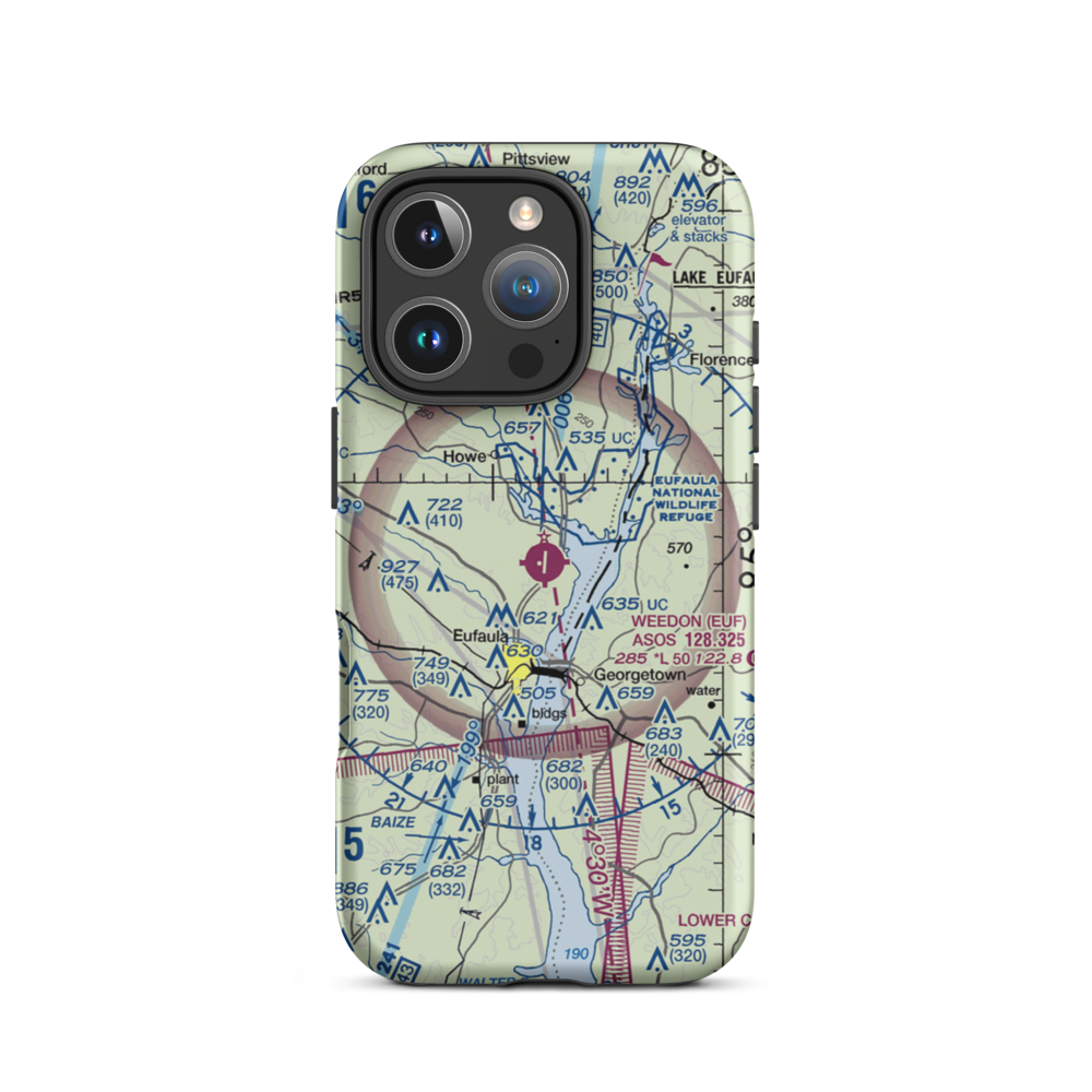 Weedon Field (EUF) VFR Sectional  Tough iPhone Case iPhone 16 Pro model shown