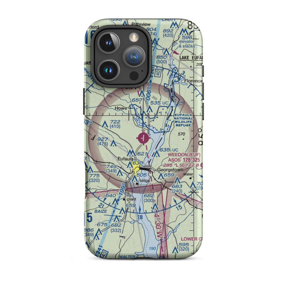 Weedon Field (EUF) VFR Sectional  Tough iPhone Case iPhone 16 Pro Max model shown