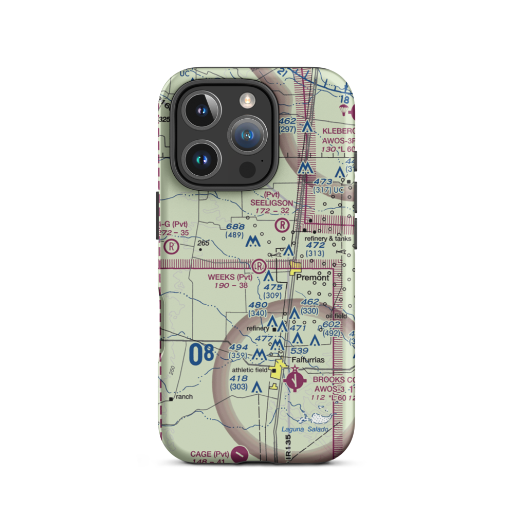 Weeks Airport (8TX8) VFR Sectional  Tough iPhone Case iPhone 16 Pro model shown