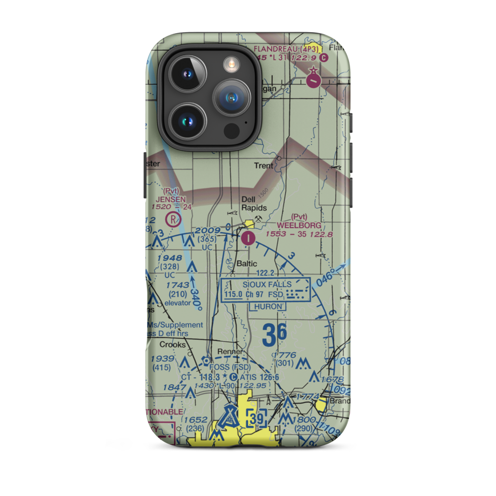Weelborg Airport (9SD9) VFR Sectional  Tough iPhone Case iPhone 16 Pro Max model shown