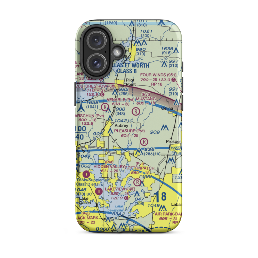 Weems Farm Airport (2TE3) VFR Sectional  Tough iPhone Case iPhone 16 Plus model shown