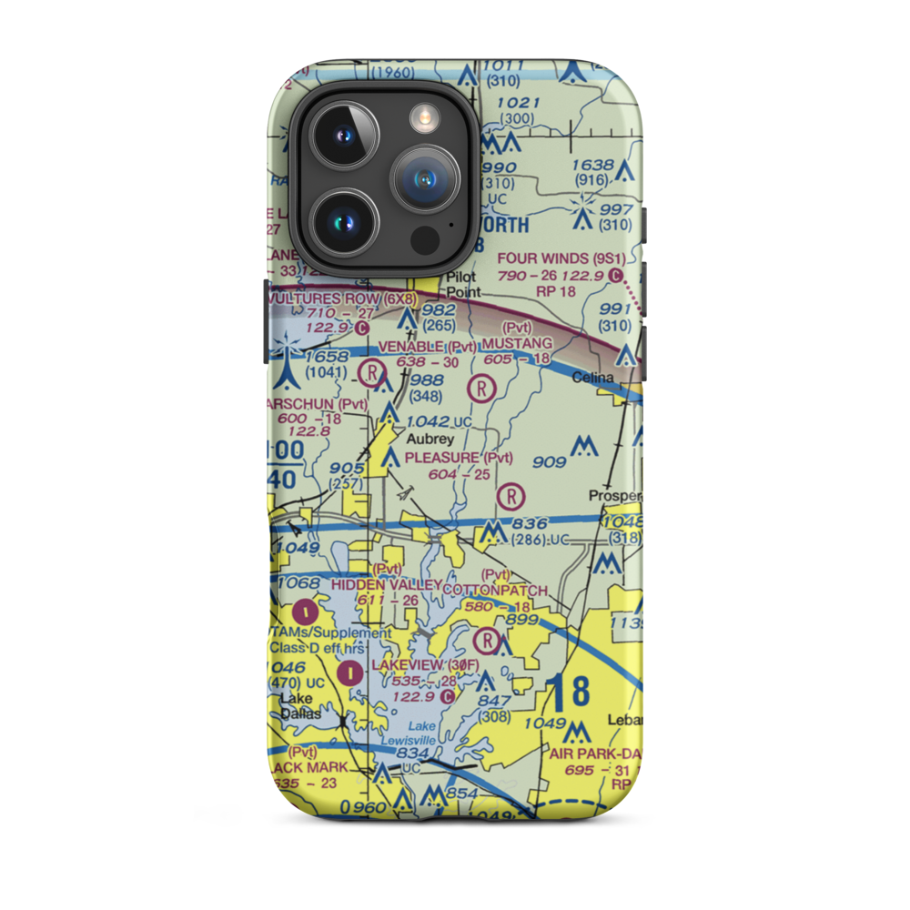 Weems Farm Airport (2TE3) VFR Sectional  Tough iPhone Case iPhone 16 Pro Max model shown