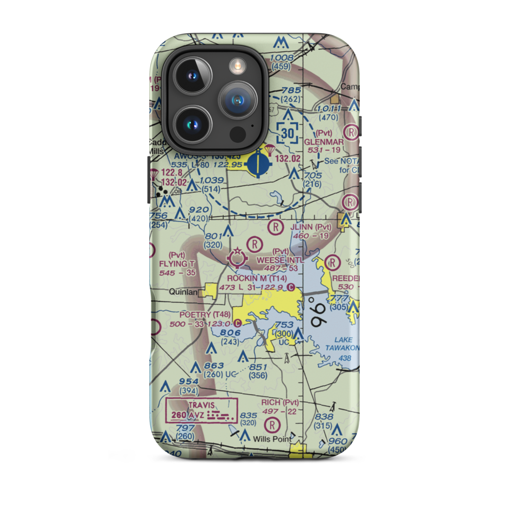 Weese International Airport (XS14) VFR Sectional  Tough iPhone Case iPhone 16 Pro Max model shown