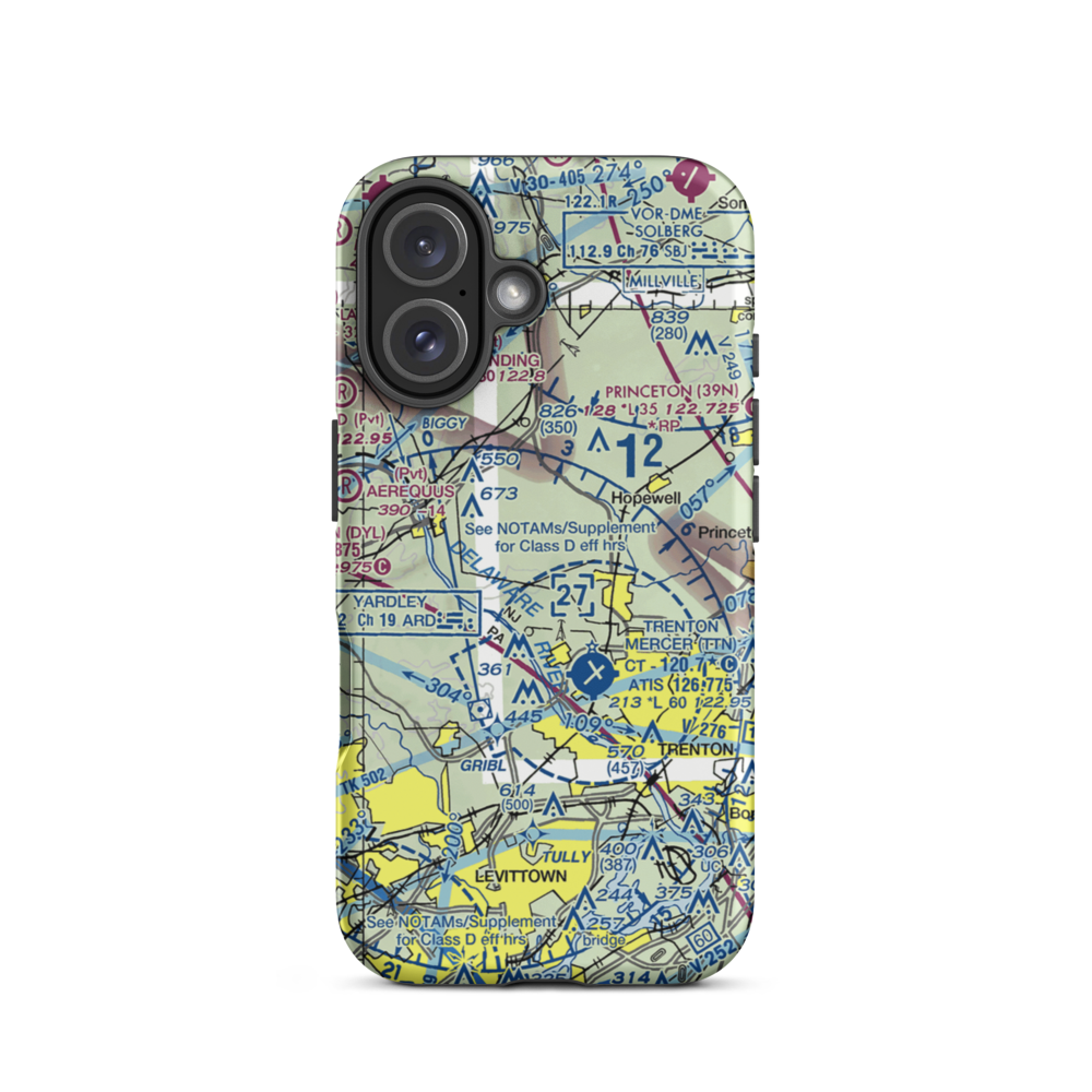 Weidel/Private/ Airport (2NJ3) VFR Sectional  Tough iPhone Case iPhone 16 model shown