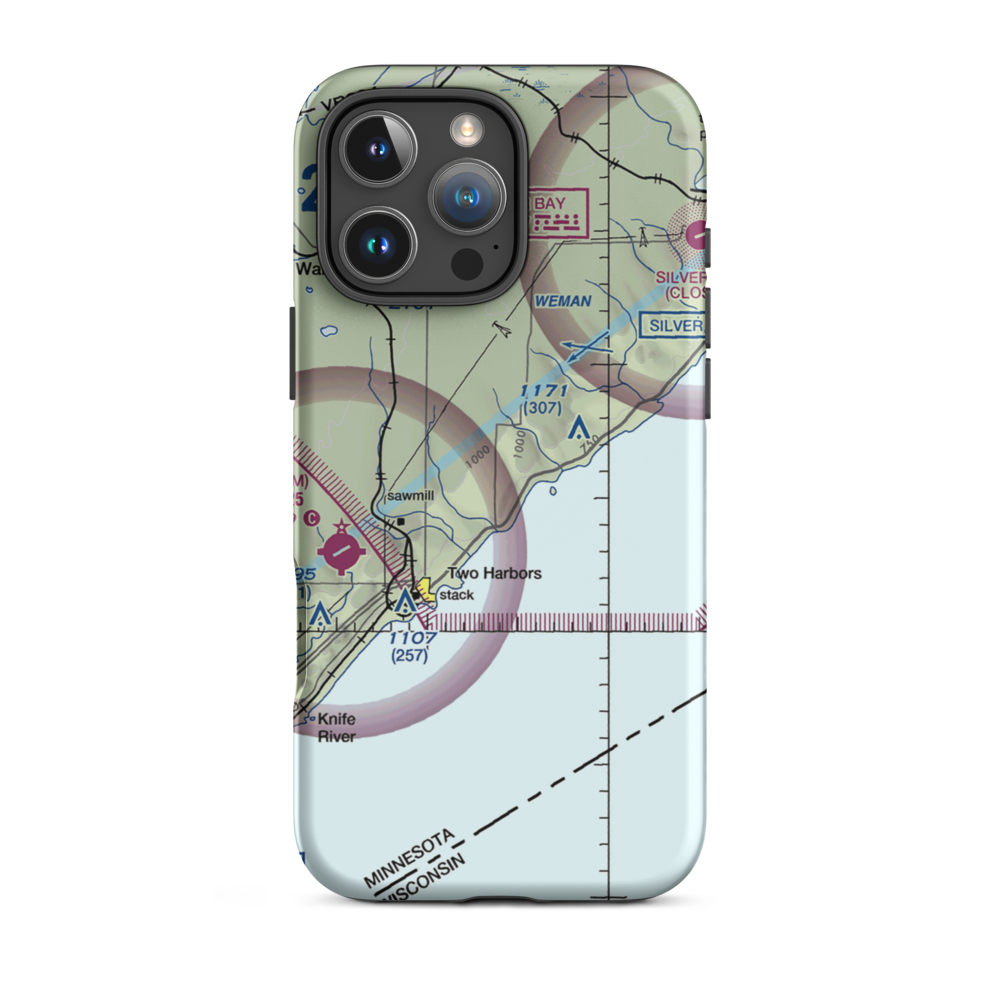 Weideman International Airport (63MN) VFR Sectional  Tough iPhone Case iPhone 16 Pro Max model shown