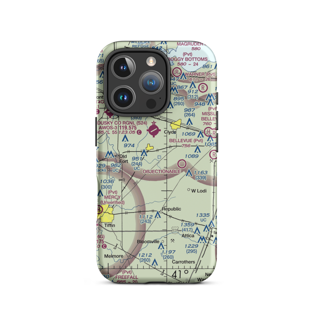 Weiker Airport (82D) VFR Sectional  Tough iPhone Case iPhone 16 Pro model shown