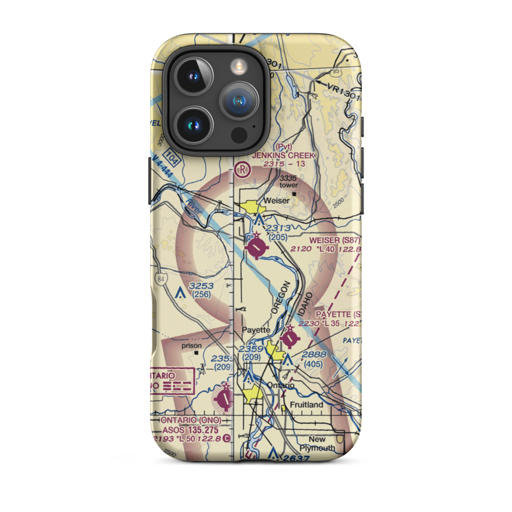 Weiser Municipal Airport (S87) VFR Sectional  Tough iPhone Case iPhone 16 Pro Max model shown