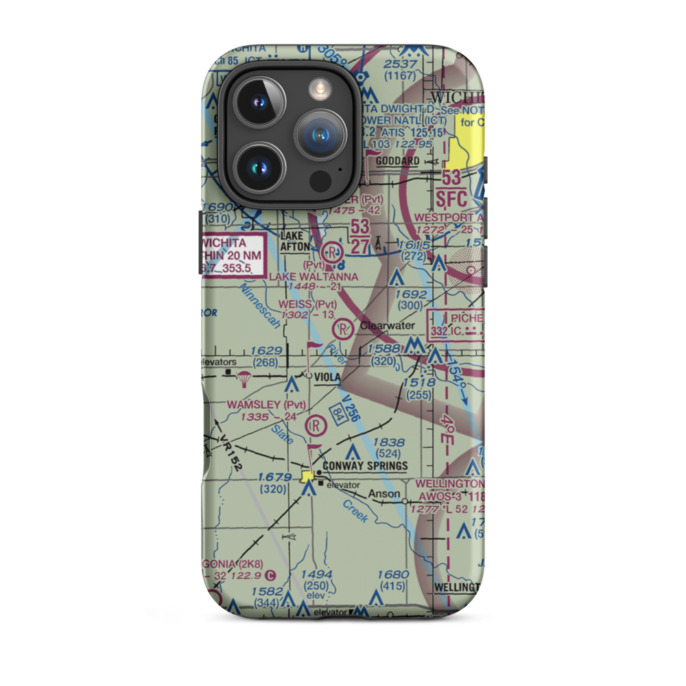 Weiss Acres Airport (24KS) VFR Sectional  Tough iPhone Case iPhone 16 Pro Max model shown