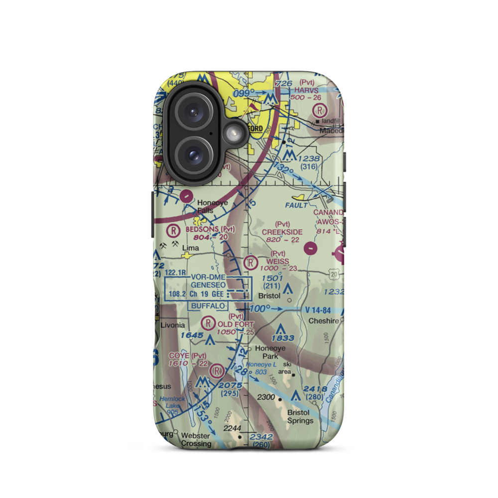 Weiss Airfield (00NY) VFR Sectional  Tough iPhone Case iPhone 16 model shown