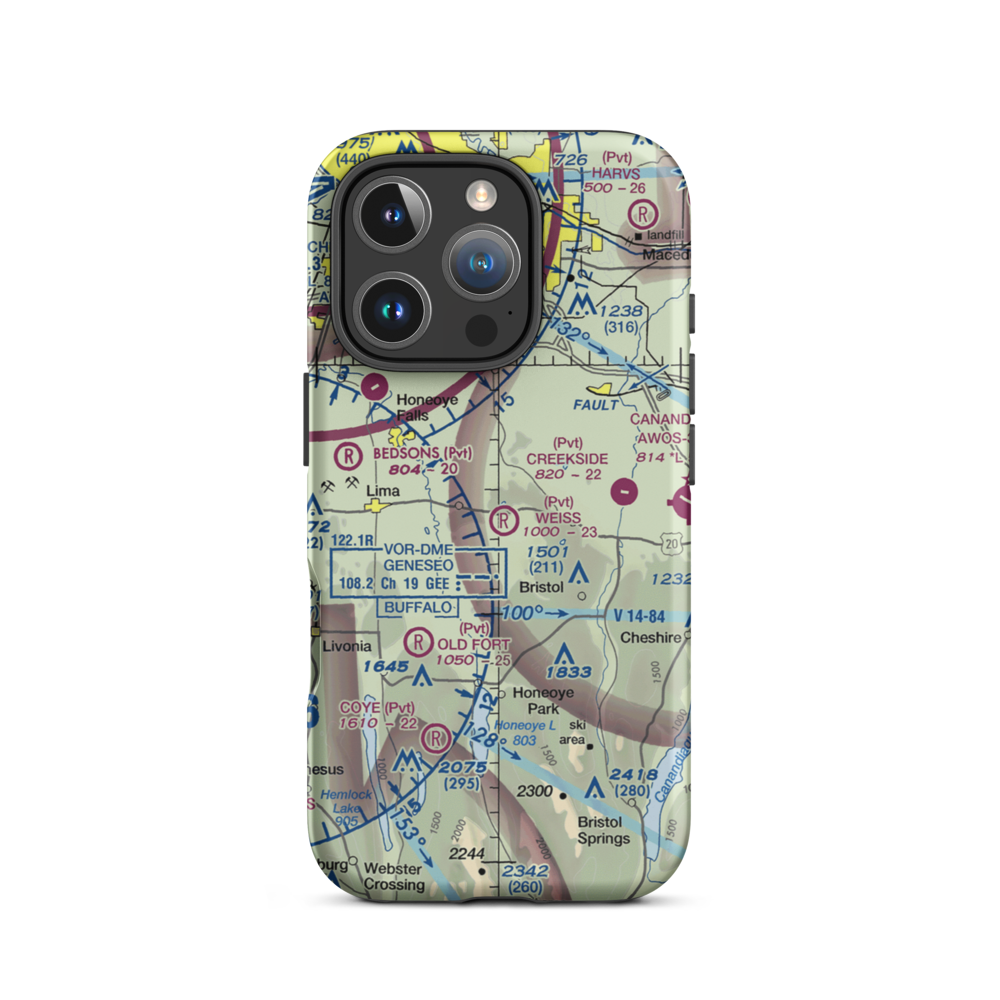 Weiss Airfield (00NY) VFR Sectional  Tough iPhone Case iPhone 16 Pro model shown