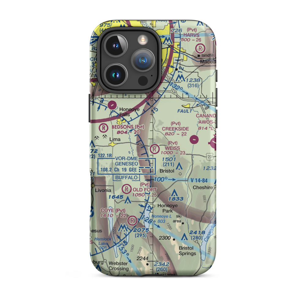 Weiss Airfield (00NY) VFR Sectional  Tough iPhone Case iPhone 16 Pro Max model shown