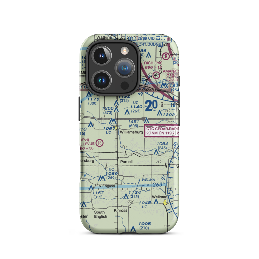 Weiss Airport (4IA8) VFR Sectional  Tough iPhone Case iPhone 16 Pro model shown
