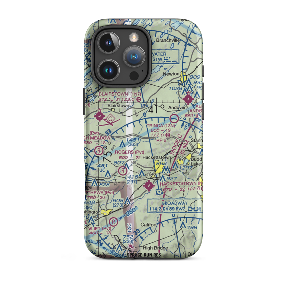 Weiss Farm Airport (JY24) VFR Sectional  Tough iPhone Case iPhone 16 Pro Max model shown