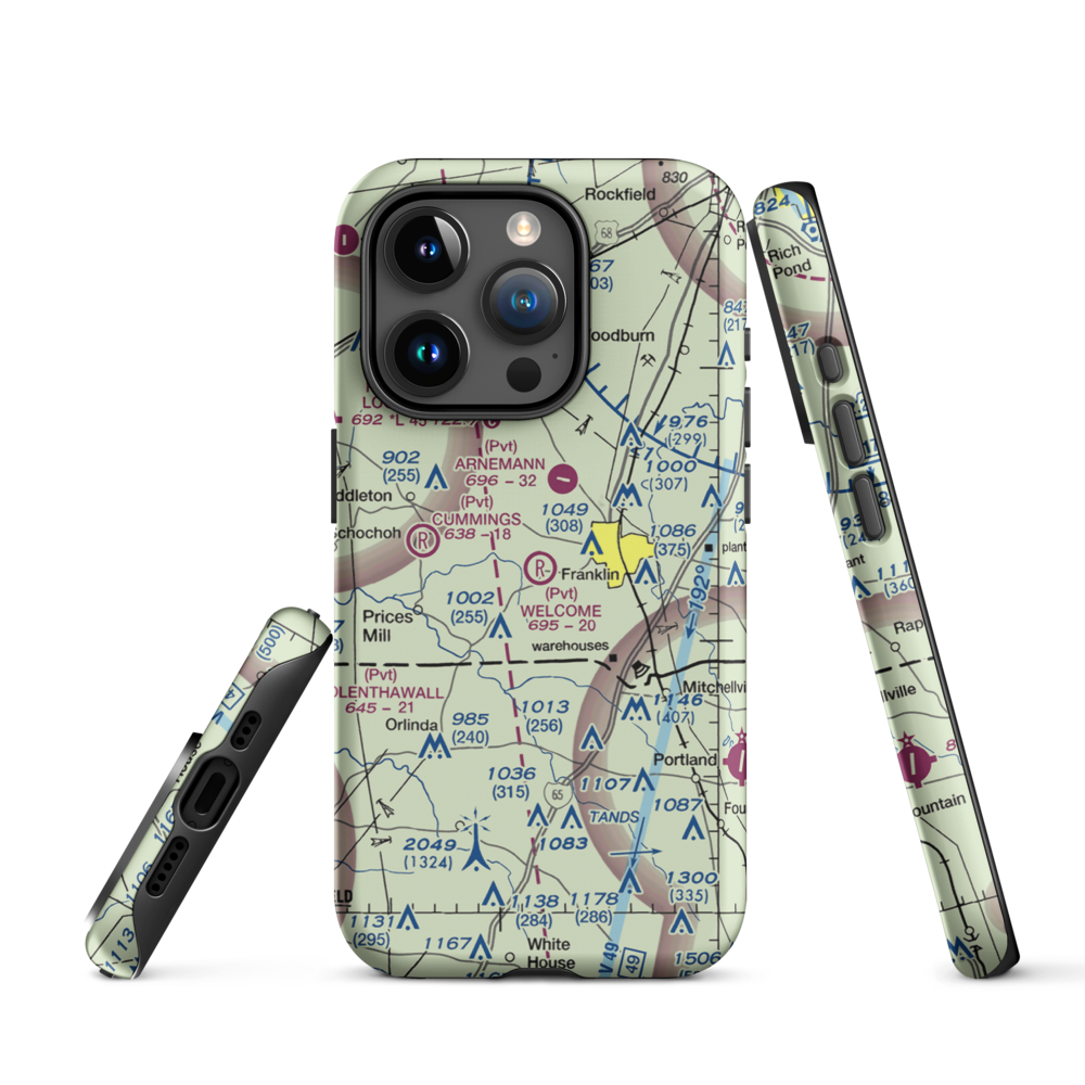 Welcome Field (35KY) VFR Sectional  Tough iPhone Case iPhone 15 Pro model shown