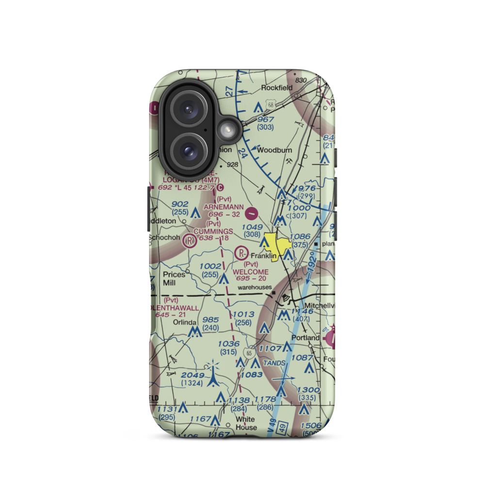 Welcome Field (35KY) VFR Sectional  Tough iPhone Case iPhone 16 model shown