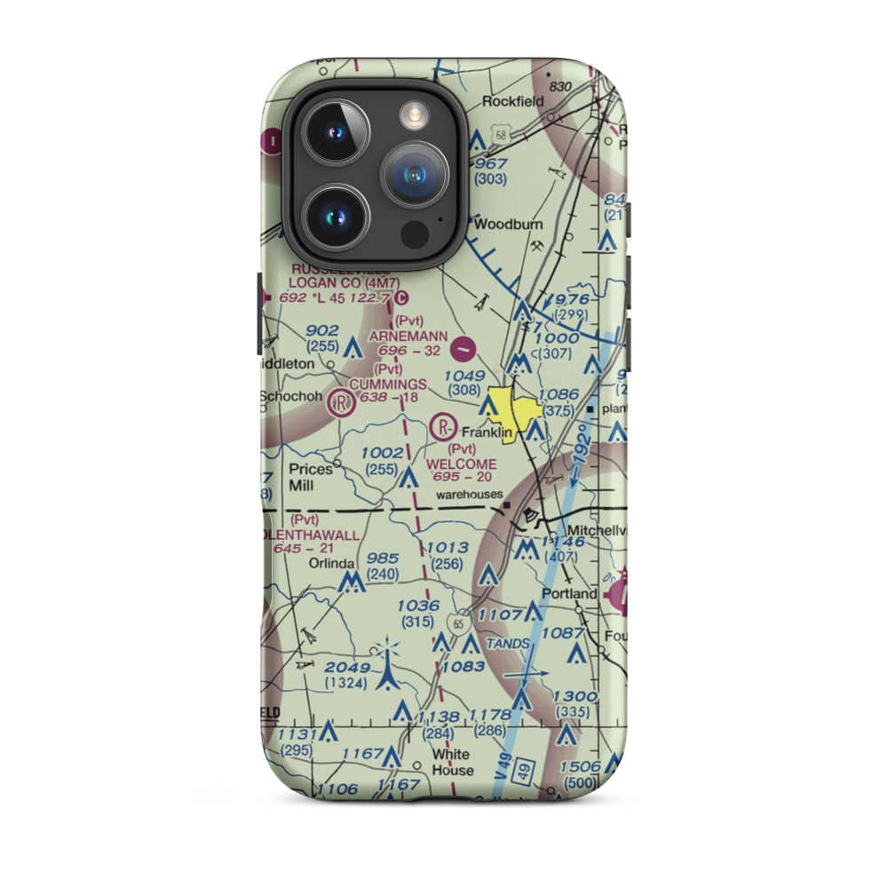Welcome Field (35KY) VFR Sectional  Tough iPhone Case iPhone 16 Pro Max model shown